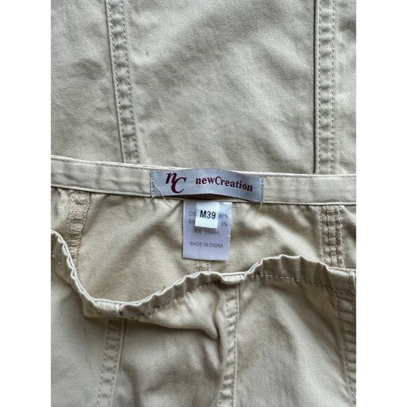 Khaki A-Line Long Skirt Women’s Medium Beige Modest Side Zip Panel Stitching - Picture 5 of 5